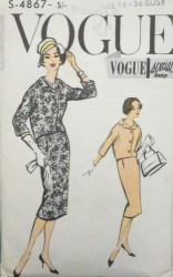 4867 1958 VOGUE SPECIAL KIMONO BUTTON JACKET, SKIRT PATTERN 14 34